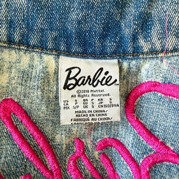 Barbie Blue Denim Jacket with Pink Logo - Picture 6 of 6